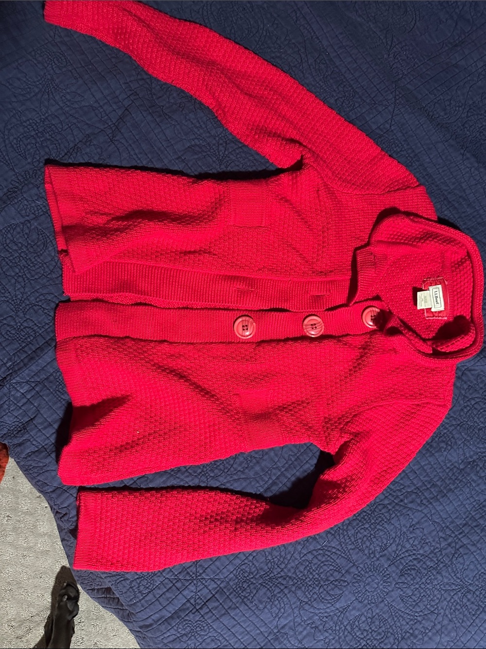 L.L. Bean Hot Pink Textured Button-Up Cardigan
